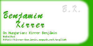 benjamin kirrer business card